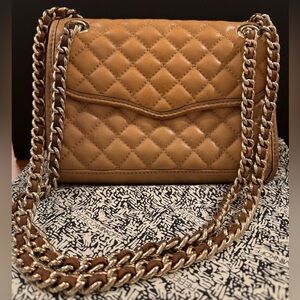 Rebecca Minkoff Quilted Camel Leather Shoulder Bag